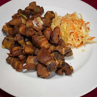 604. Пържени свински ребра (500гр)