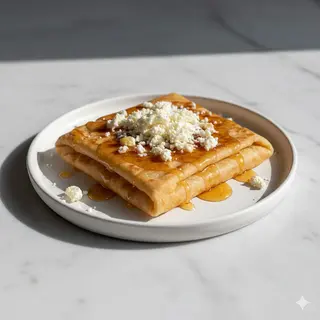 Desayuno De Rghaif Con Queso Y Miel