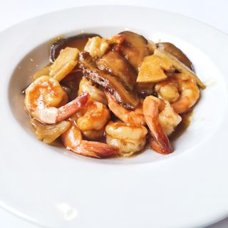 48. Gamberi con funghi bambù