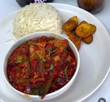 White rice with Fried Fish