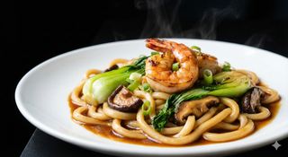 45. Udon con gamberi