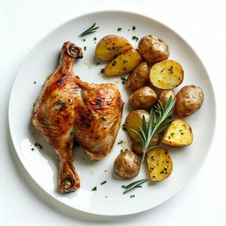 Coscia di pollo con contorno a scelta