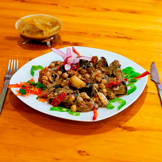 Moussaka vegetal con arroz