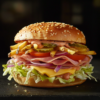 Sandwich cu șuncă și cașcaval