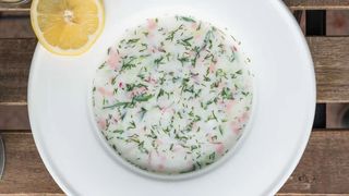 Окрошка с колбасой