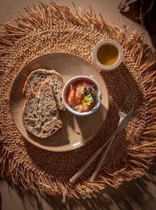 Tomato toast with olive oil