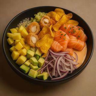 Poke Bowl Salmão e Camarão