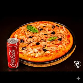 Pizza Neptune avec Canette Coca Cola