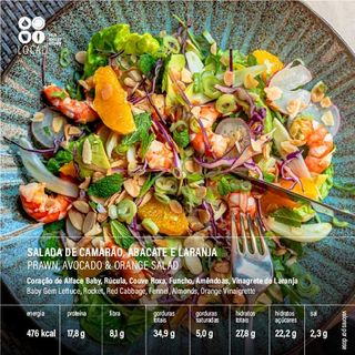 Salada Camarão Abacate Laranja