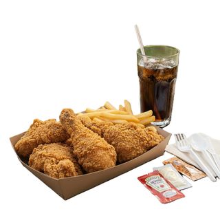 8-piece fried chicken combo with large fries & soda