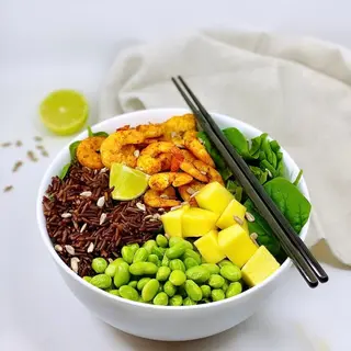 Bowl con riso e gamberi