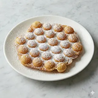 Bubble waffle con zucchero a velo