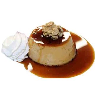 9. Cream caramel with cream walnuts
