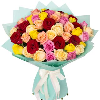 51 різнокольорова троянда