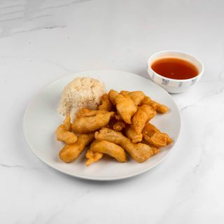 43. Piletina u slatko-kiselom umaku i riža