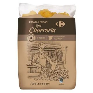 Patatas Fritas Churrería Aceite Girasol Carrefour 2x150 Gr.