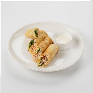 Блины с обжаренной сёмгой