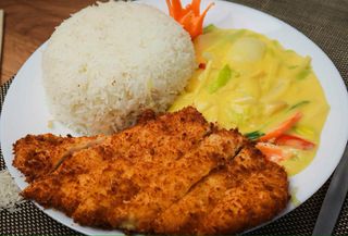 Pui cu sos de mango și orez