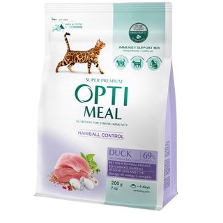 OptiMeal для виведення шерсті з качкою, 200гр
