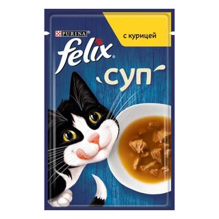Purina Felix суп - вологий корм для дорослих котів з куркою, 48 г