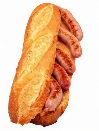 Bocadillo de salchicha de país