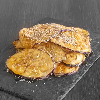 Berenjena En Tempura a la Miel de Caña