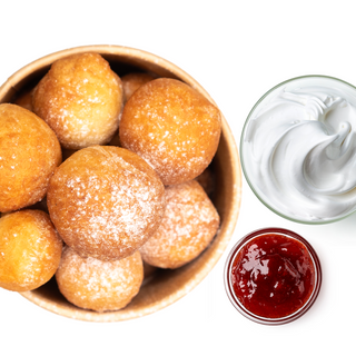 Papanasi+smantana+dulceata de visine