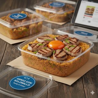 Arroz con solomillo y yema curada (2 raciones)