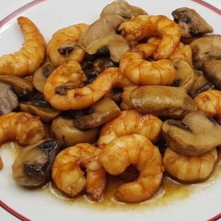 Gambas Con Champiñones