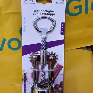 Apribotiglie con cavatappi 