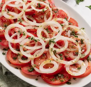 Tapa of Sliced Tomato & Onion Salad