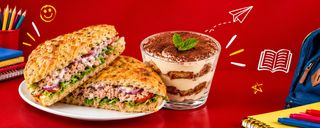 1 focaccia thon + Tiramisu