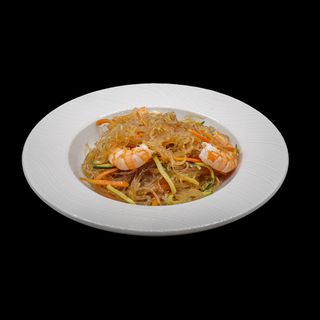 238 Spaghetti di soia con gamberi 