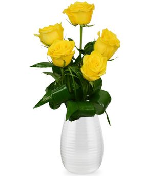 Buchet de 5 trandafiri galbeni