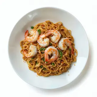 Tallarines Frito Con Gambas
