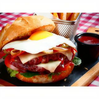 Hamburguesa Trapiche + Patatas Fritas Caseras