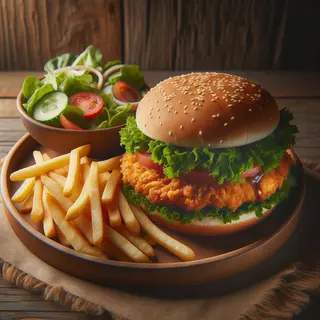Plato Hamburguesa De Pollo