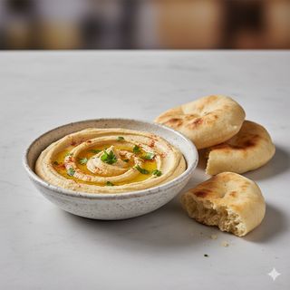 Hummus con pane arabo