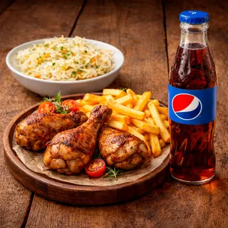 Copanele La Cuptor cu Cartofi si Salata Varza 400Gr+ Pepsi 250ml