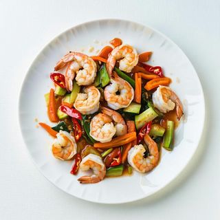 Gamberi con verdure piccante