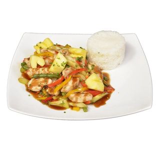Wok poulet ananas 