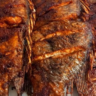 Fried Tilapia With Rice and  Coconut Sauce(for 2 people)