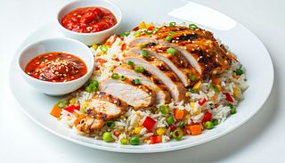 Piept de Curcan cu Orez Orez in Stil Asiatic