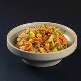 შემწვარი ატრია ბოსტნეულით