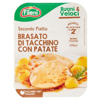 Fileni Buoni & Veloci Secondo Piatto Brasato di Tacchino con Patate 0,220 kg