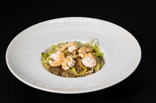 130. Spaghetti di soia, gamberi, verdure