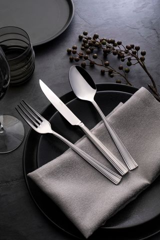 Set tacamuri 36 piese, colectia Katre,  otel inoxidabil sablate