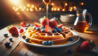 Gofră cu miere și fructe