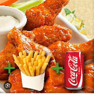 Menú Alitas De Pollo (6 uds)