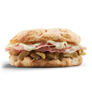 Focaccia con funghi porcini e pancetta